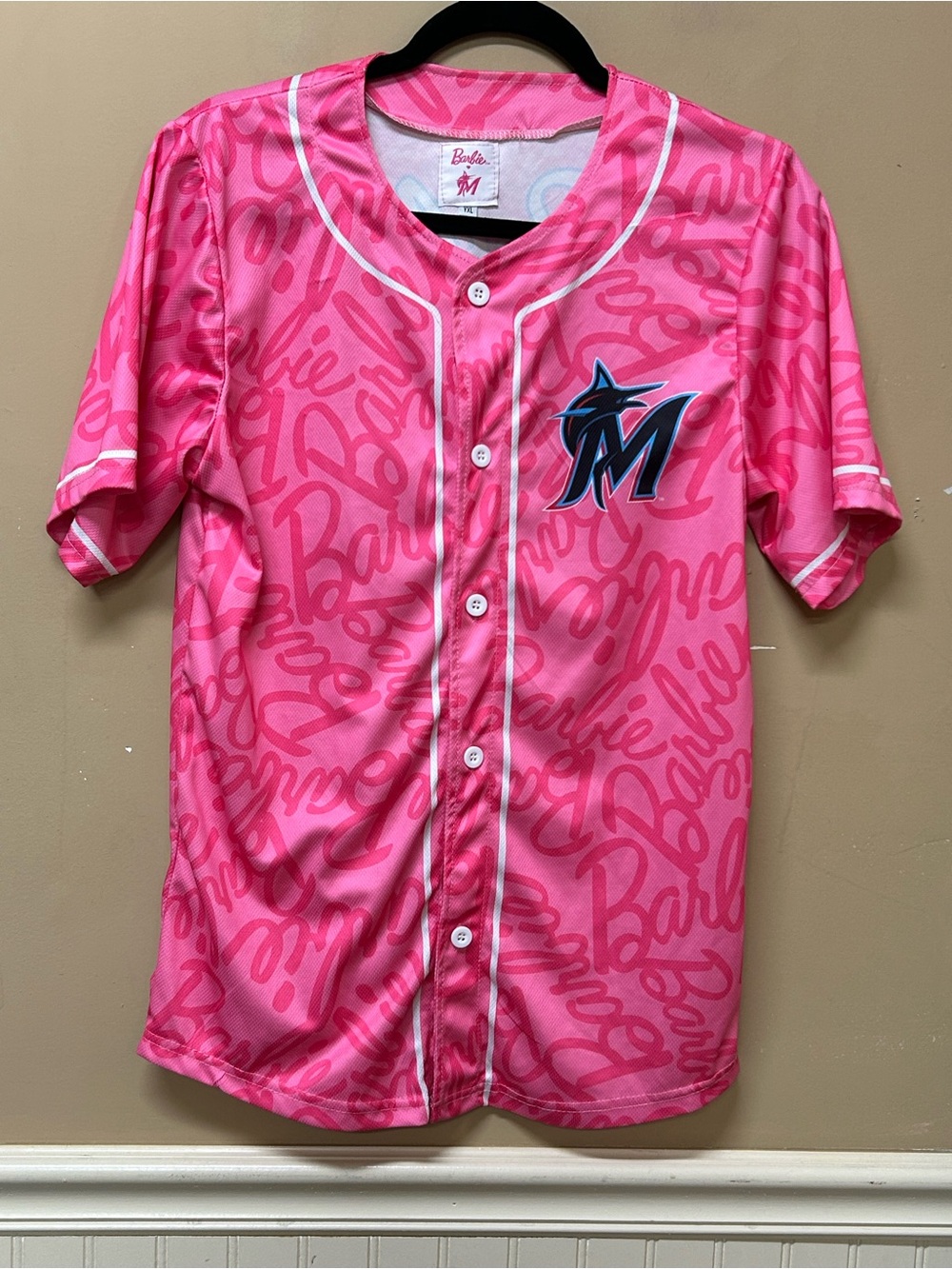 Miami Marlins Barbie Promotional Pink Game Day Jersey #59 Youth XL